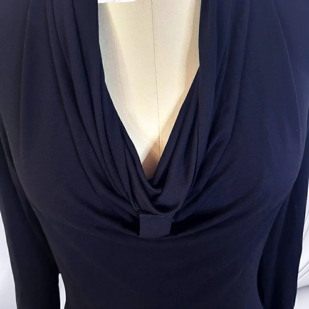 Michael Kors elegant black longsleeve cowl neck knit top